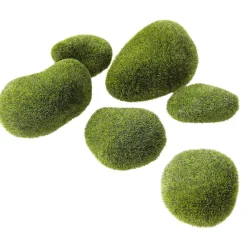 Piedras Decorativas Con Musgo, 6 Piezas