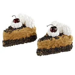Piezas De Tarta De Chocolate, Juego De 2 Muñecos De Comida De 12 Cm