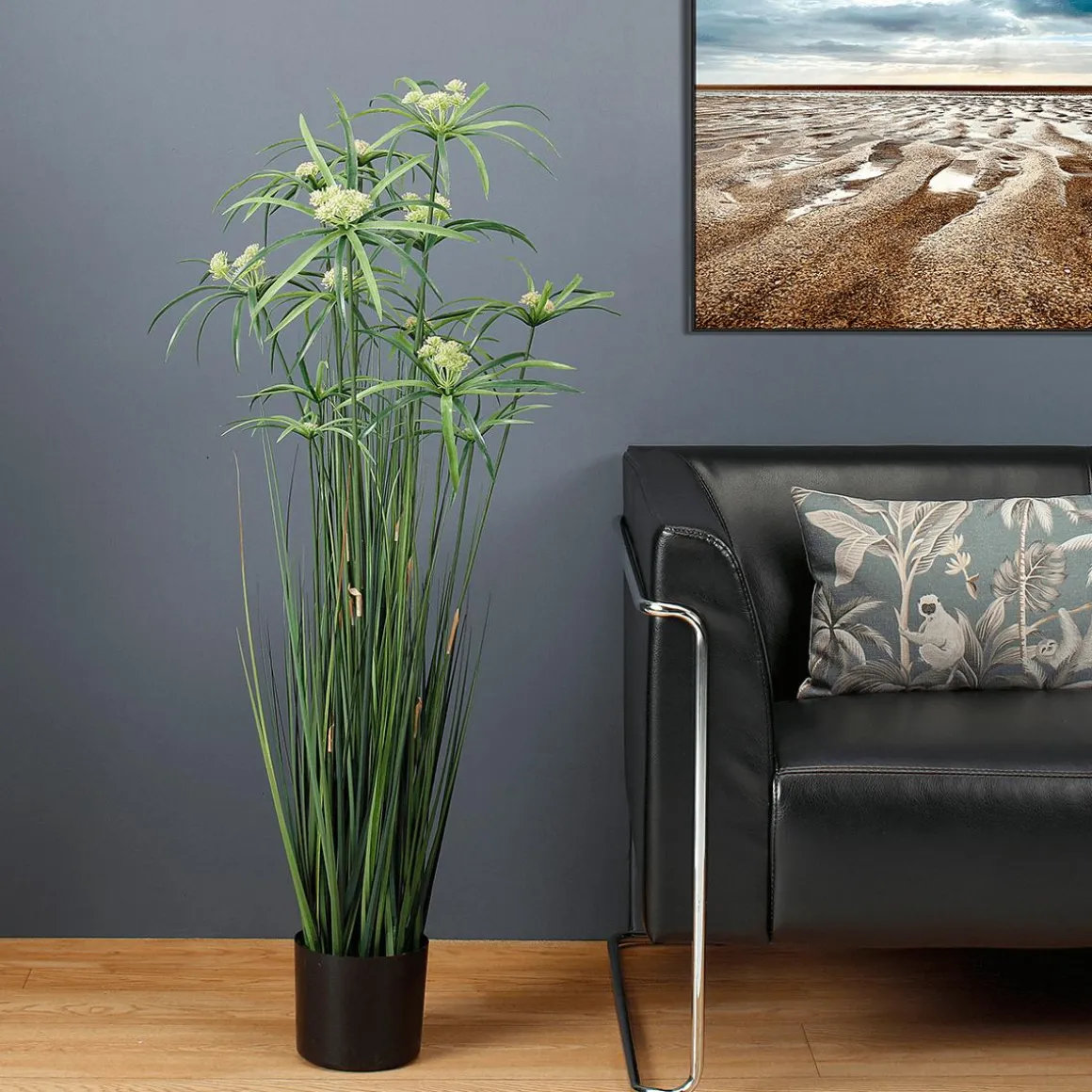 Planta De Papiro Artificial En Maceta De 120 Cm