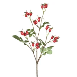 Rama Artificial De Rosa Mosqueta Roja 66 Cm