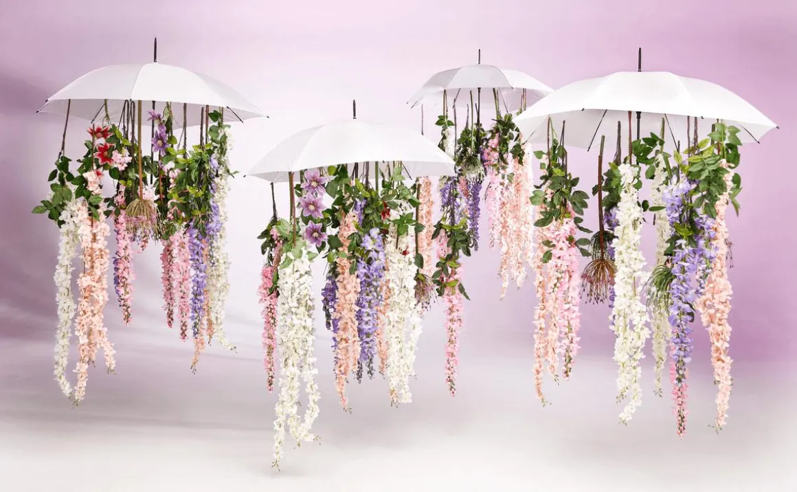 Rama Artificial Wisteria Laburnum, 140 Cm, Violeta