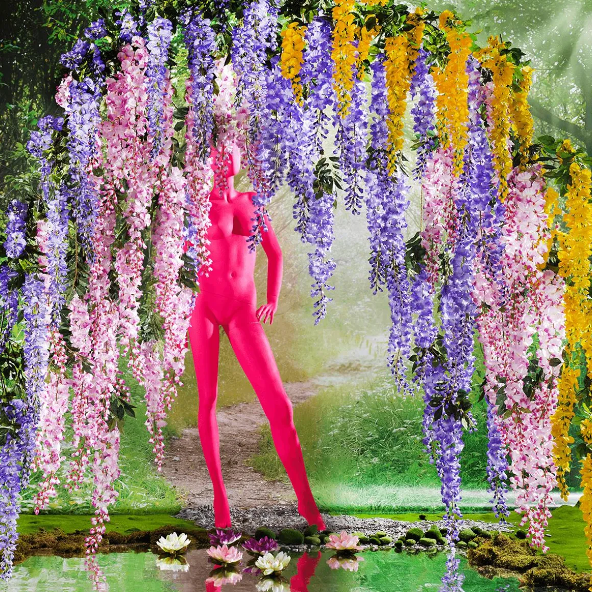 Rama Artificial Wisteria Laburnum, 140 Cm, Amarillo