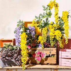 Rama Artificial Wisteria Laburnum, 140 Cm, Amarillo