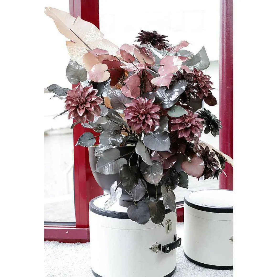 Rama Con Fronda Artificial 60 Cm Rosado