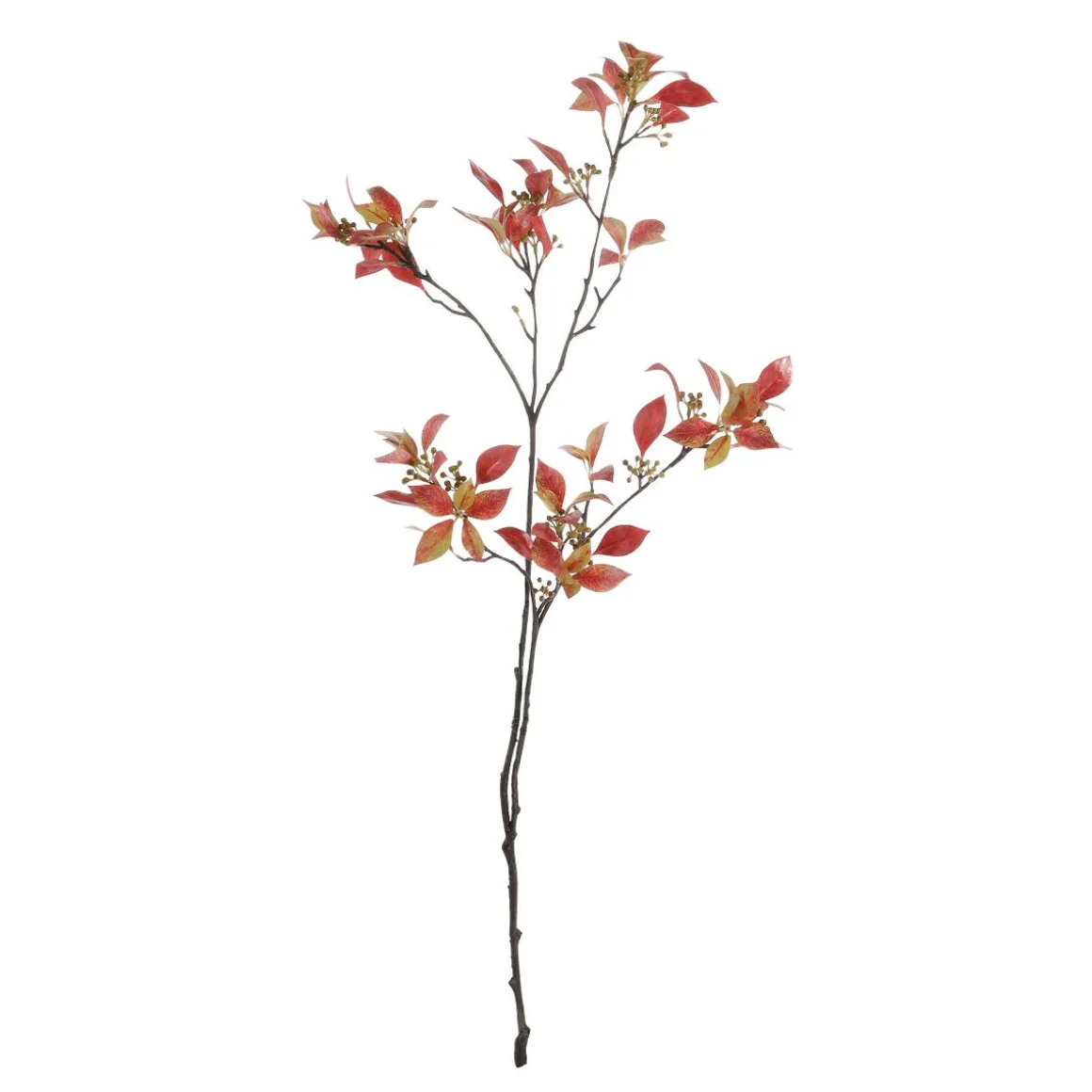 Rama De Follaje Otoñal Con Bayas 114 Cm Marrón