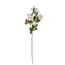 Rama De Rosa Artificial, 73 Cm, Blanco Cremoso