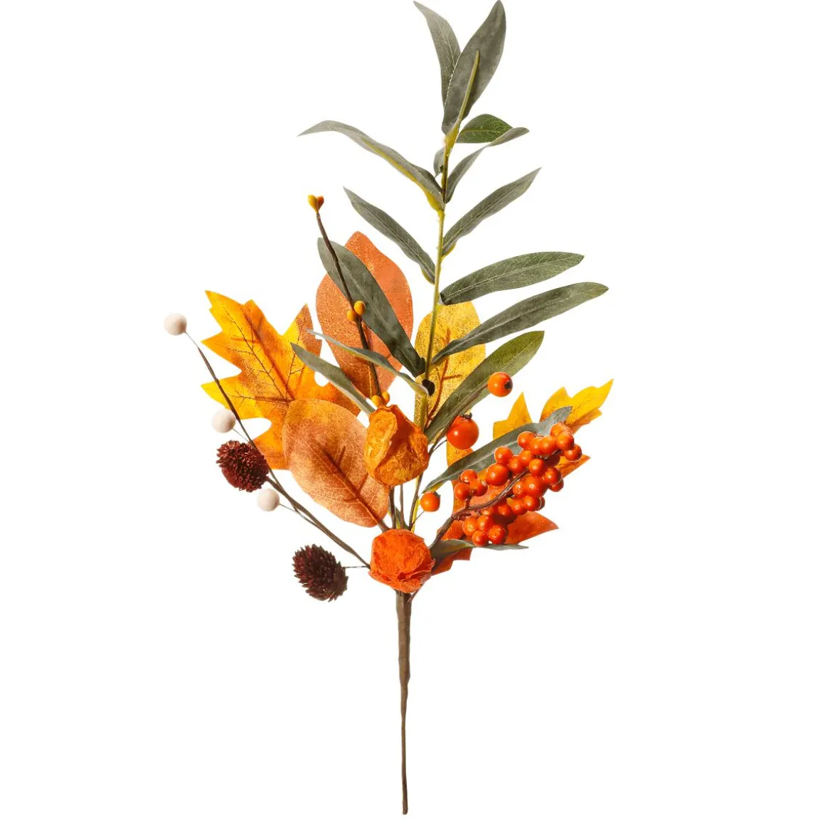 Ramita Artificial De Physalis Otoñal 20 X 40 Cm Naranja/marrón