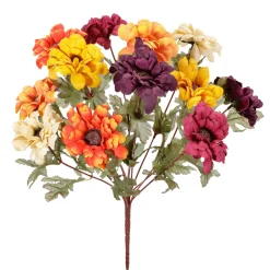 Ramo De Flores Artificiales Zinnias, Altura 37 Cm