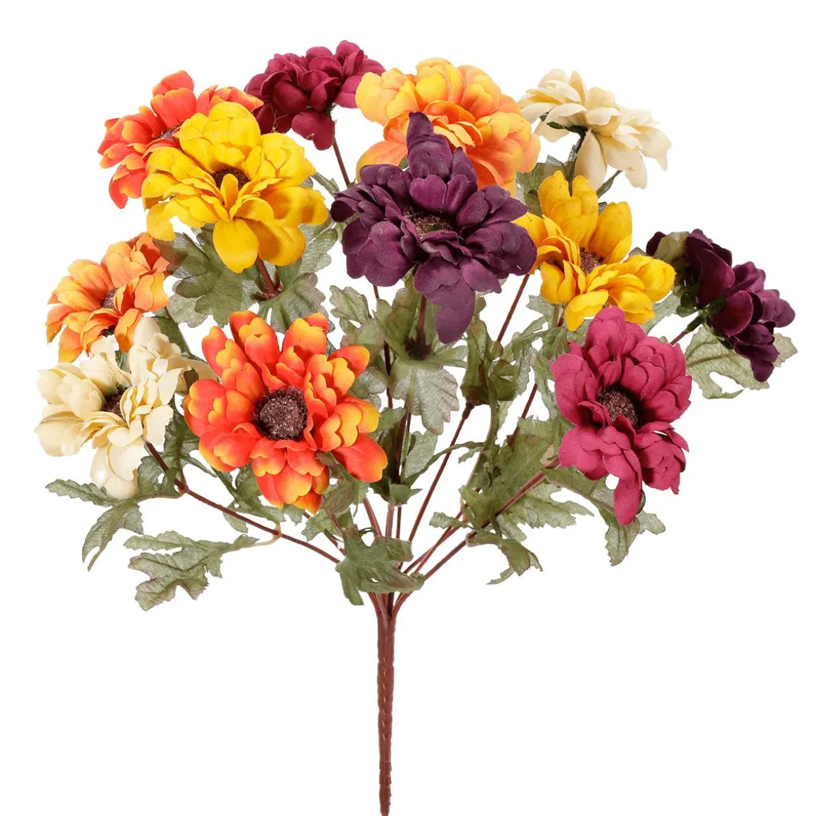 Ramo De Flores Artificiales Zinnias, Altura 37 Cm