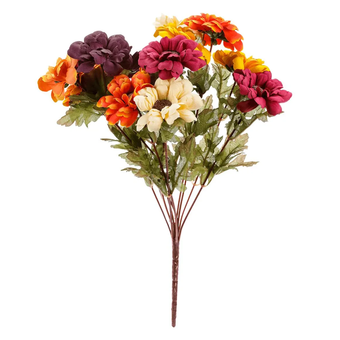Ramo De Flores Artificiales Zinnias, Altura 37 Cm