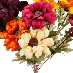 Ramo De Flores Artificiales Zinnias, Altura 37 Cm