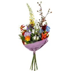 Ramo De Flores Artificiales Mixtas Naranja Azul Blanco 104 Cm