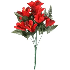 Ramo De Hibisco Artificial, 46 Cm, Rojo