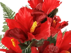 Ramo De Hibisco Artificial, 46 Cm, Rojo