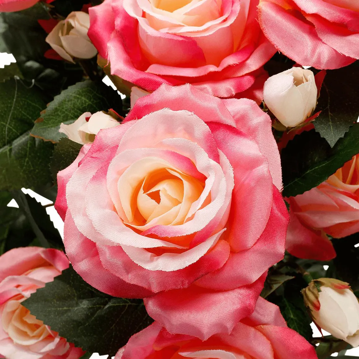 Ramo De Rosas Artificiales Con 15 Flores Cada Una, Rosa Y Amarillo, 54,5 Cm