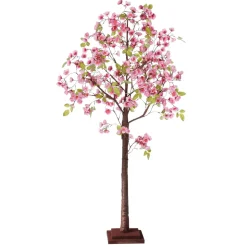 Árbol Artificial De Cerezos En Flor Rosa Con Soporte 120 Cm