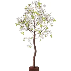 Árbol Artificial En Flor De Cerezo Blanco Con Soporte 120 Cm