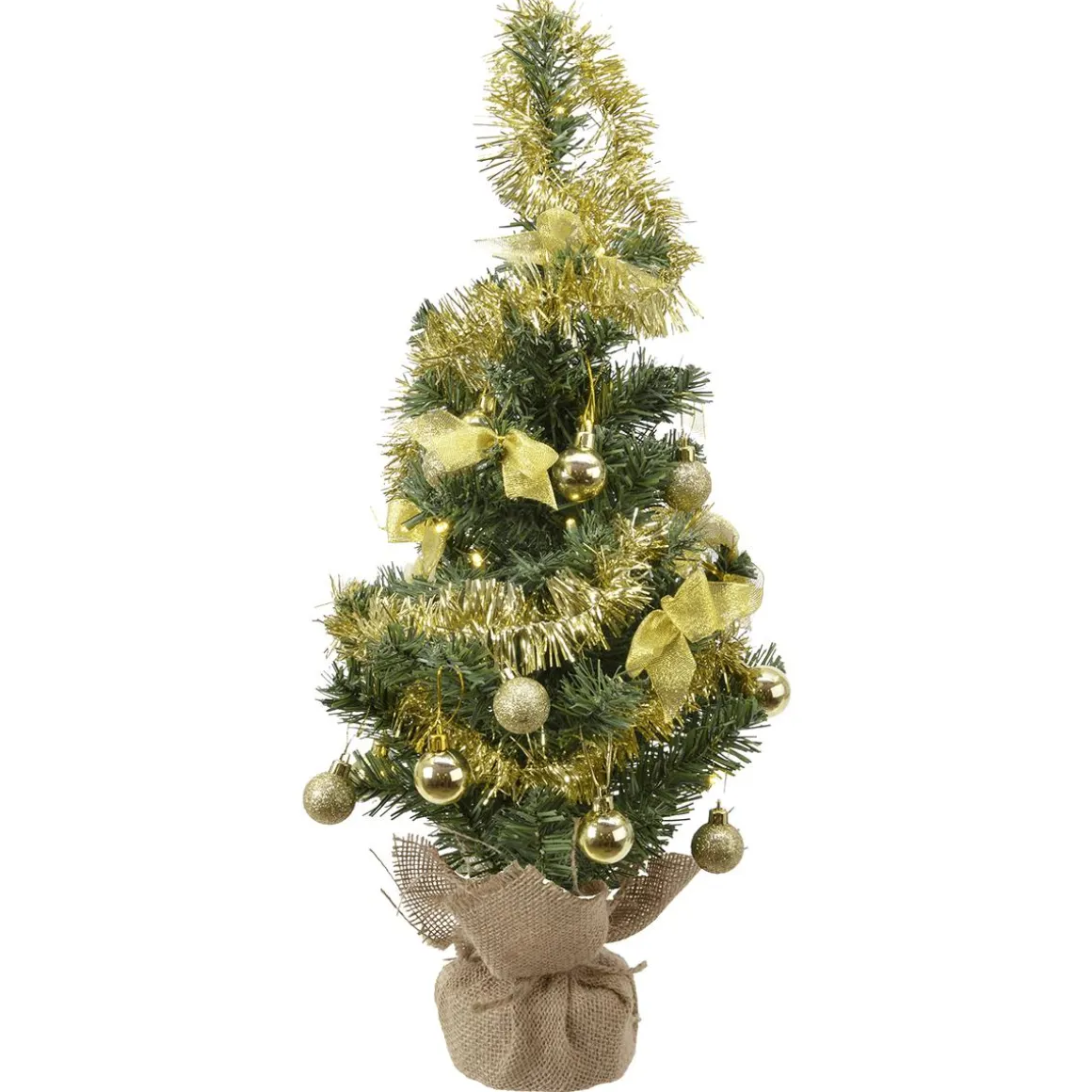 Árbol De Mesa Artificial Para Decorar 60 Cm, Dorado