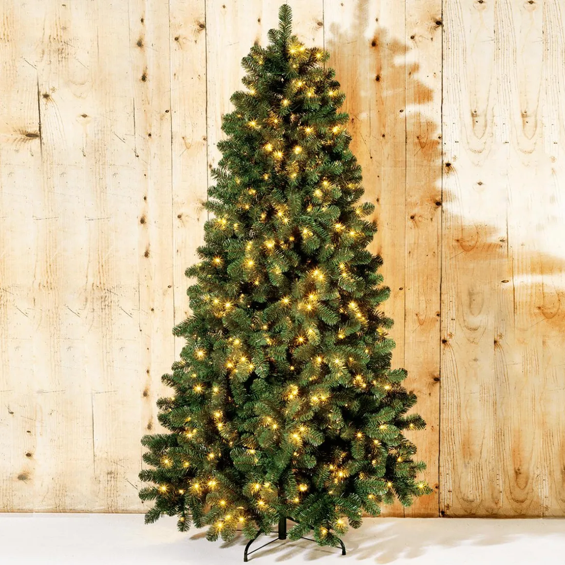 Árbol De Navidad Artificial Abeto Plateado Con LED 180 Cm