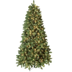 Árbol De Navidad Artificial Abeto Plateado Con LED 180 Cm