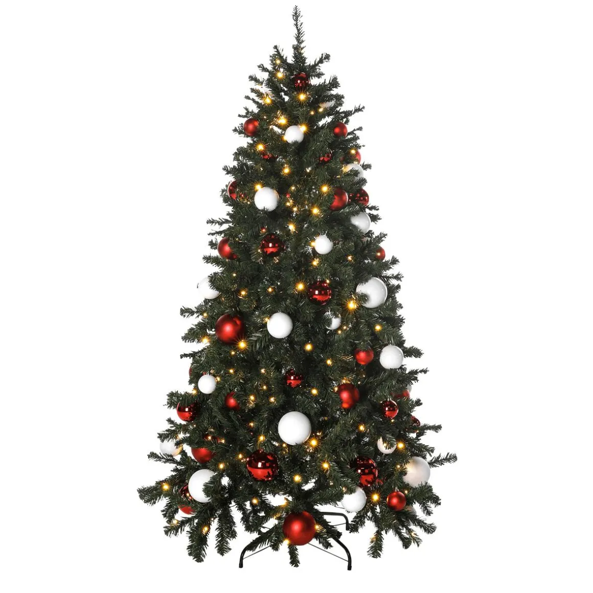 Árbol De Navidad Artificial Abeto Plateado Con LED 180 Cm