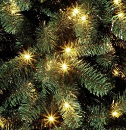Árbol De Navidad Artificial Abeto Plateado Con LED 210 Cm