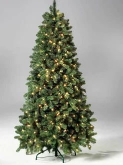 Árbol De Navidad Artificial Abeto Plateado Con LED 210 Cm