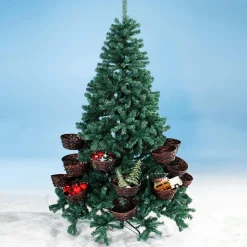 Árbol De Navidad Artificial Con 20 Cestas Para Regalos Y Mercancías 195 Cm