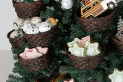 Árbol De Navidad Artificial Con 20 Cestas Para Regalos Y Mercancías 195 Cm