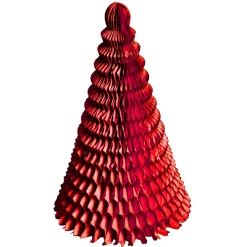 Árbol De Navidad De Papel De Nido De Abeja Rojo