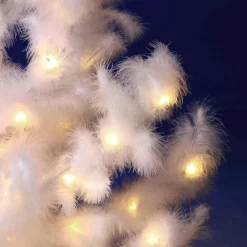 Árbol Decorativo Con Plumas, LED Cálido, 90 Cm