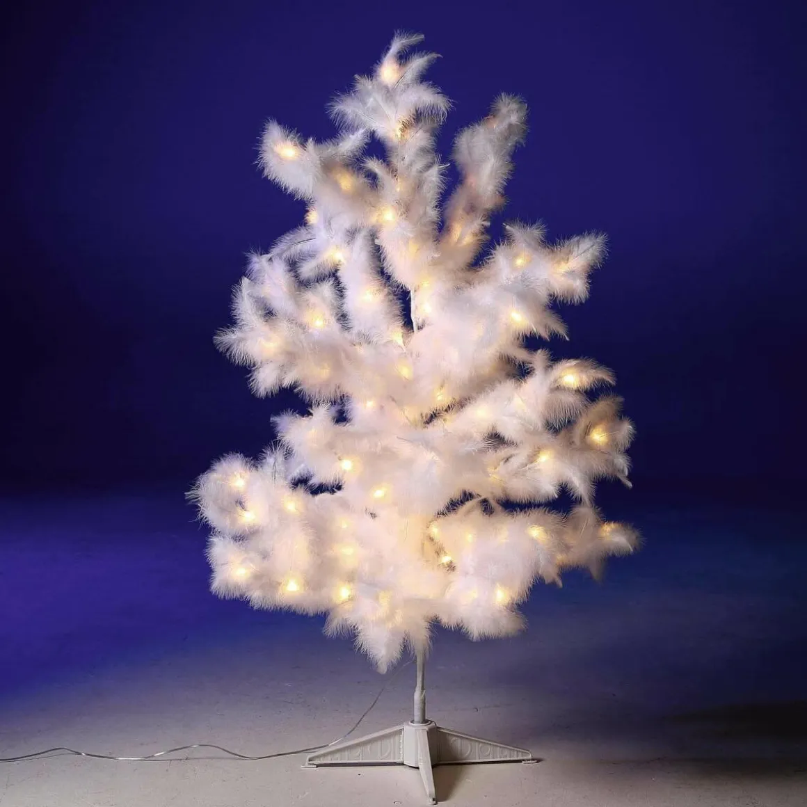 Árbol Decorativo Con Plumas, LED Cálido, 120 Cm