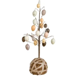 Árbol Decorativo De Huevos De Pascua Marrón, 13 X 40 Cm De Altura