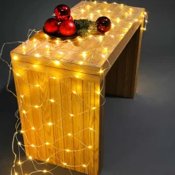 Red De Luces LED, Cable Transparente, LED Cálido, 350 X 30 Cm