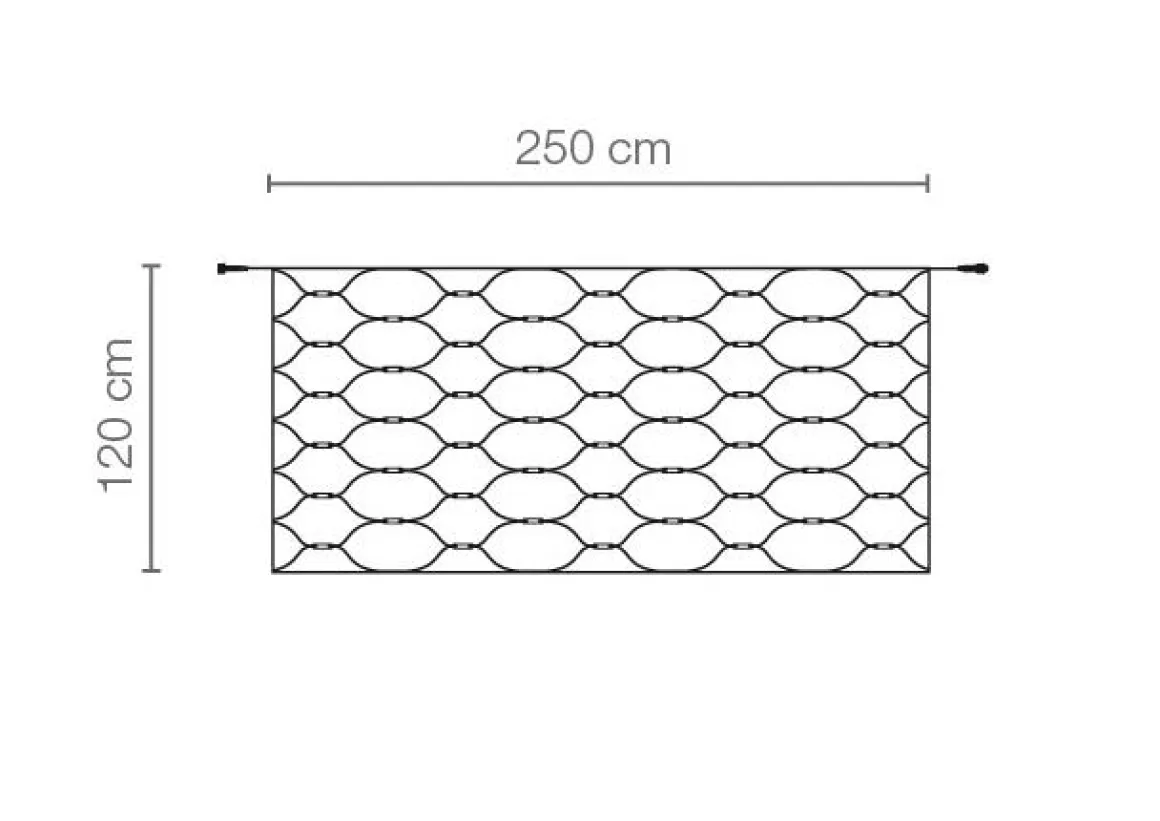 Red De Luces LED Para Uso Profesional Sistema IP67, 200 LED, 250 X 120 Cm, Sin Cable