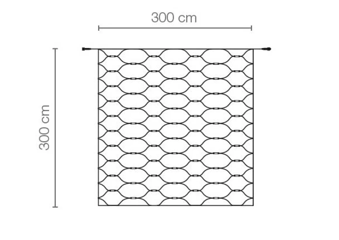 Red De Luces LED Para Uso Profesional Sistema IP67, 500 LED, 300 X 300 Cm, Sin Cable