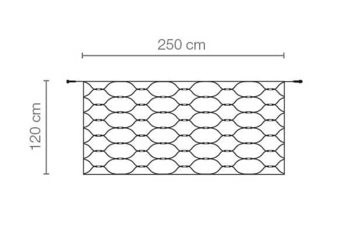 Red De Luces LED Para Uso Profesional Sistema IP20, 200 LED, 250 X 120 Cm, Sin Cable