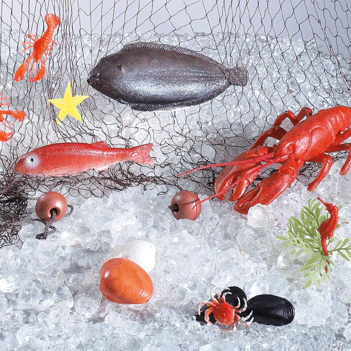 Red De Pesca Marítima Con Animales Marinos