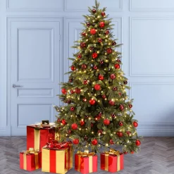 Regalo De Navidad 40 Cm Rojo Con Lazo Dorado
