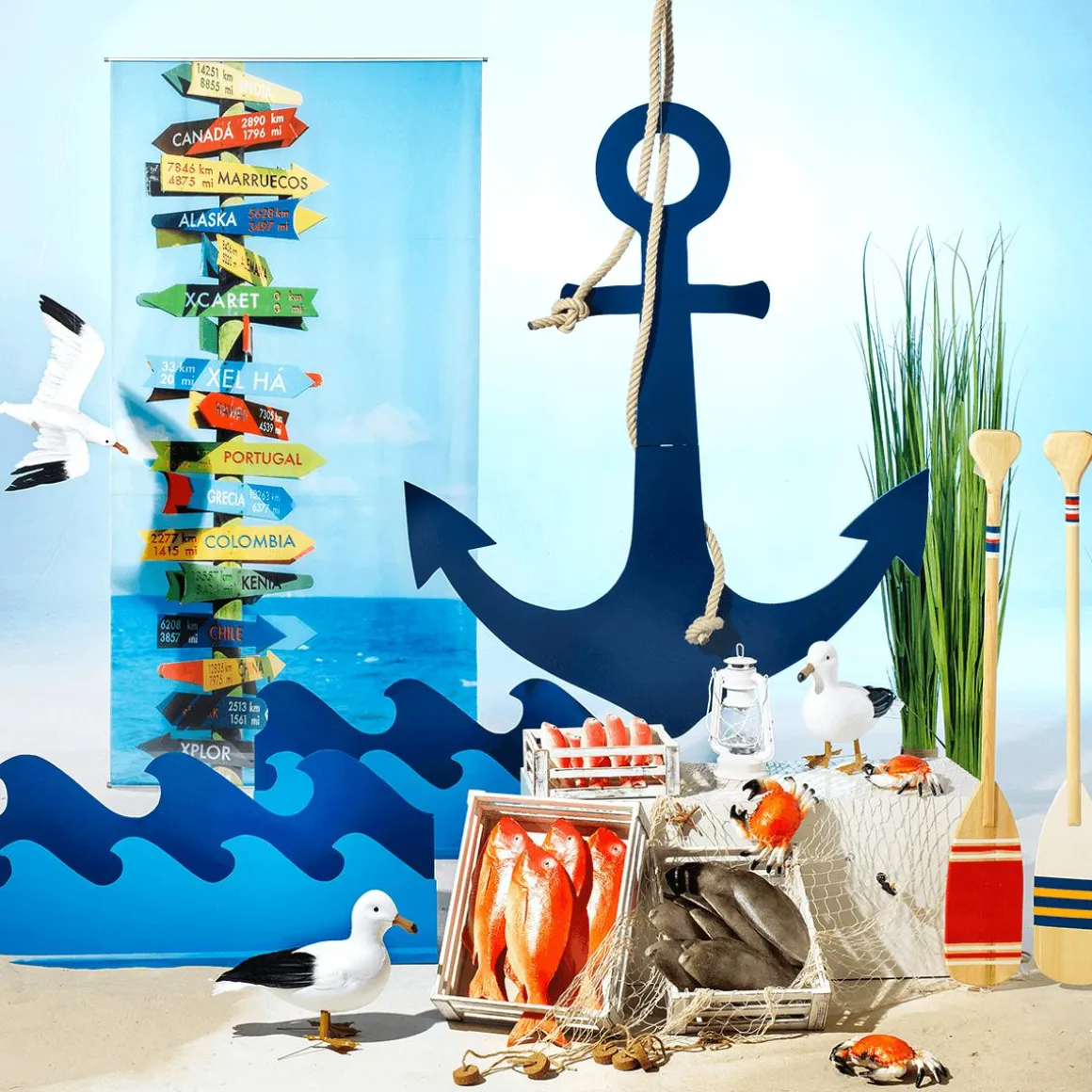 Remo Decorativo Longitud 105 Cm Azul