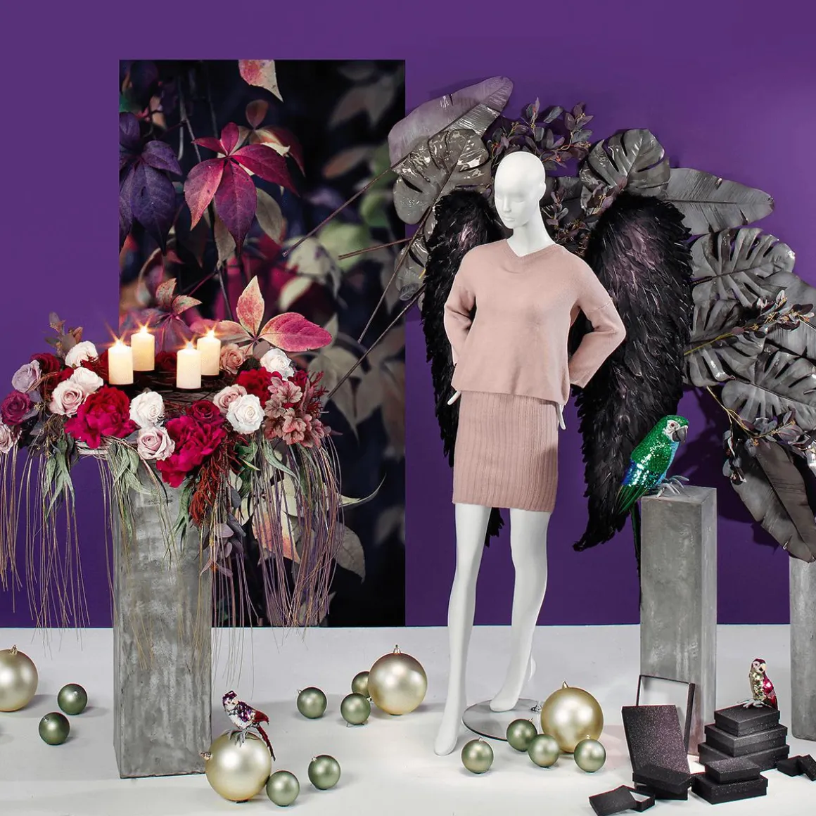 Rosa Artificial, 68 Cm, Color Malva
