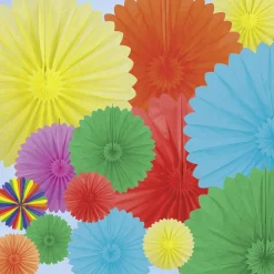 Rosetón De Papel Ignífugo 100 Cm Azul Claro