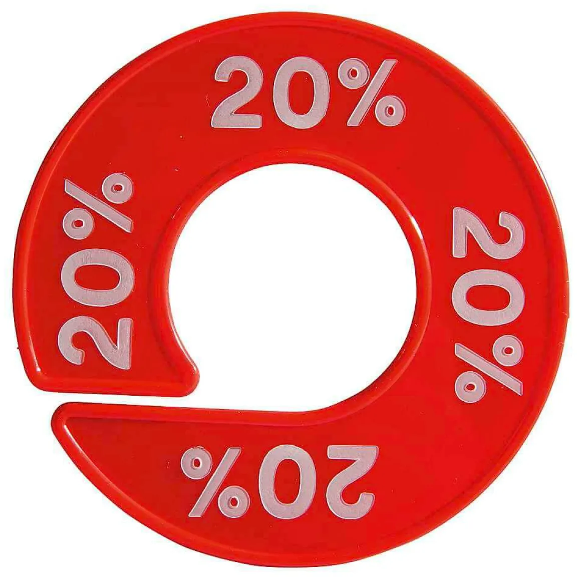 Separador De Tallas Redondo Rojo "20%"