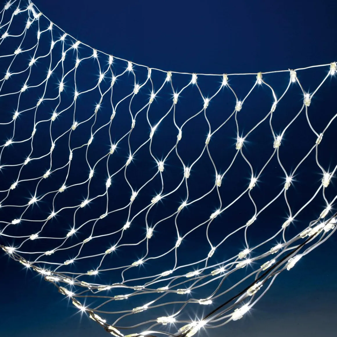 Sistema De Red De Luces Para Exteriores, Luz LED Blanca, Cable Blanco, 250 X 120 Cm