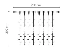 Sistema Profesional De Cortina De Luz LED IP67, 300 Cm Sin Cable De Alimentación, Blanco
