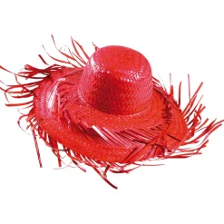 Sombrero De Paja, Color Rojo