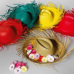Sombrero De Paja, Color Rojo