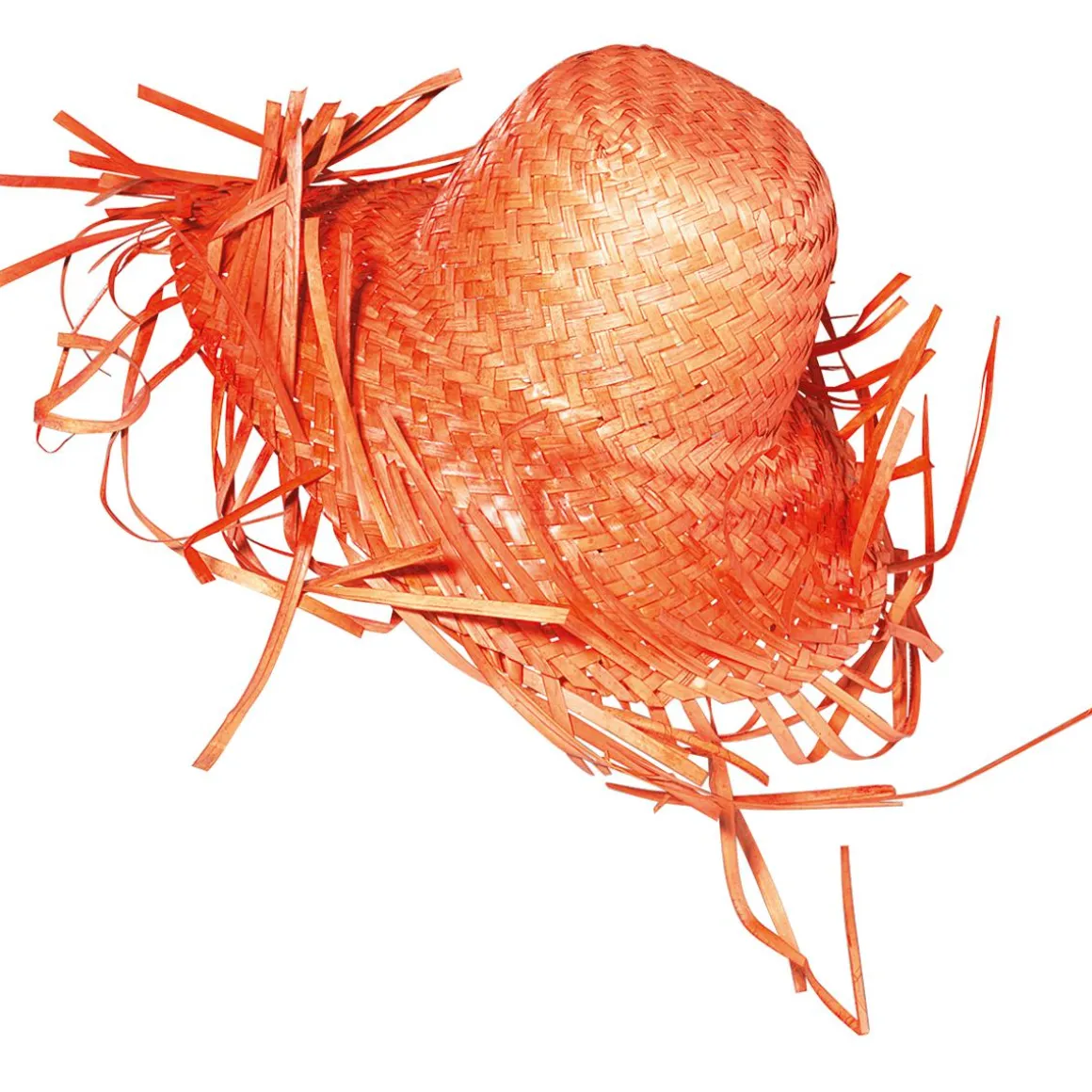 Sombrero De Paja Decorativo, Color Naranja