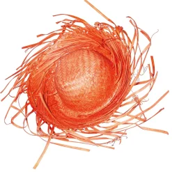 Sombrero De Paja Decorativo, Color Naranja