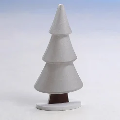 Soporte De Abeto De Nieve Con Purpurina 17 X 34 Cm Plata